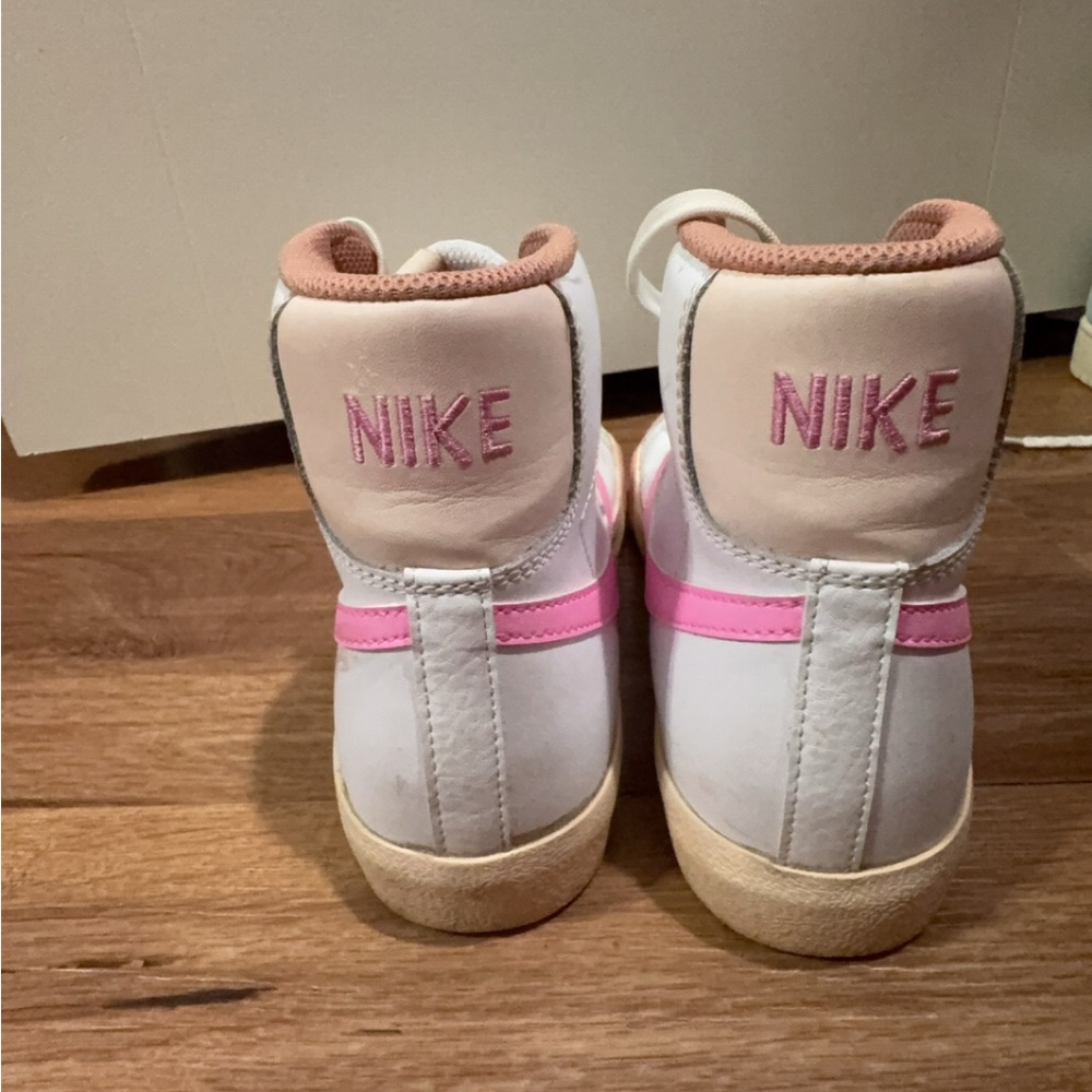 Nike Kids' Pink and White High-Top Sneakers